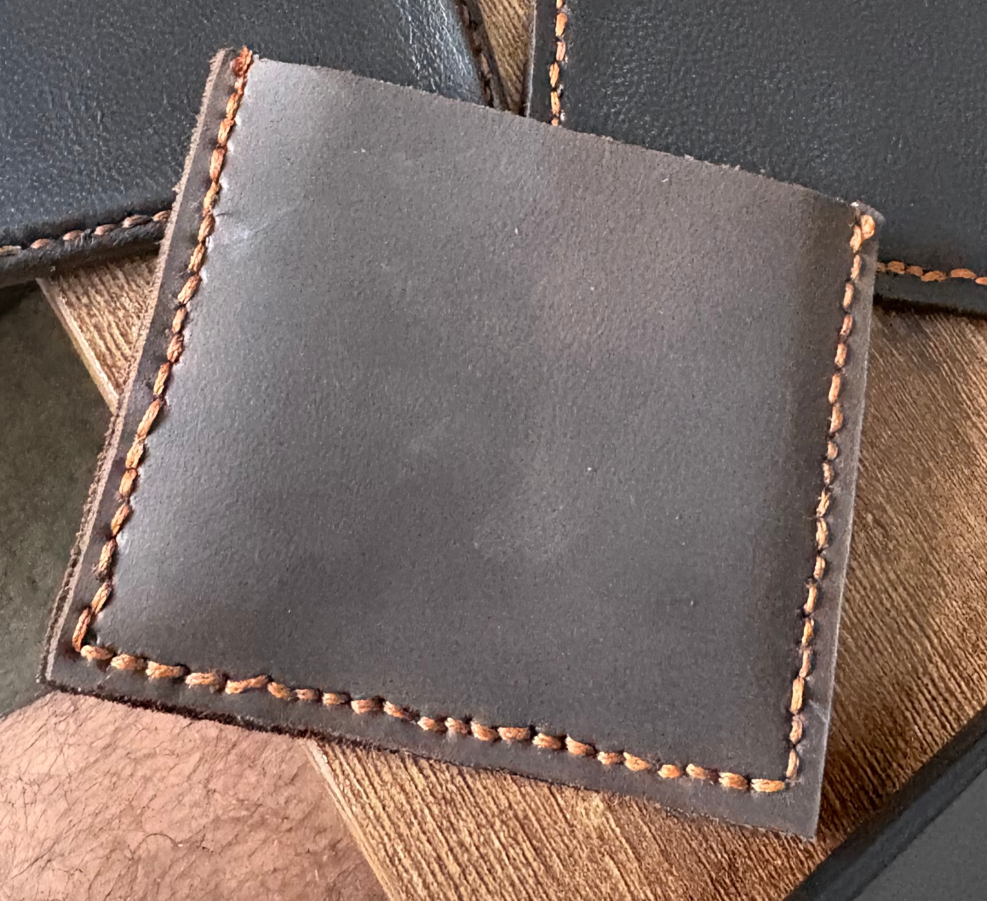 Square 1 leather wallet, front