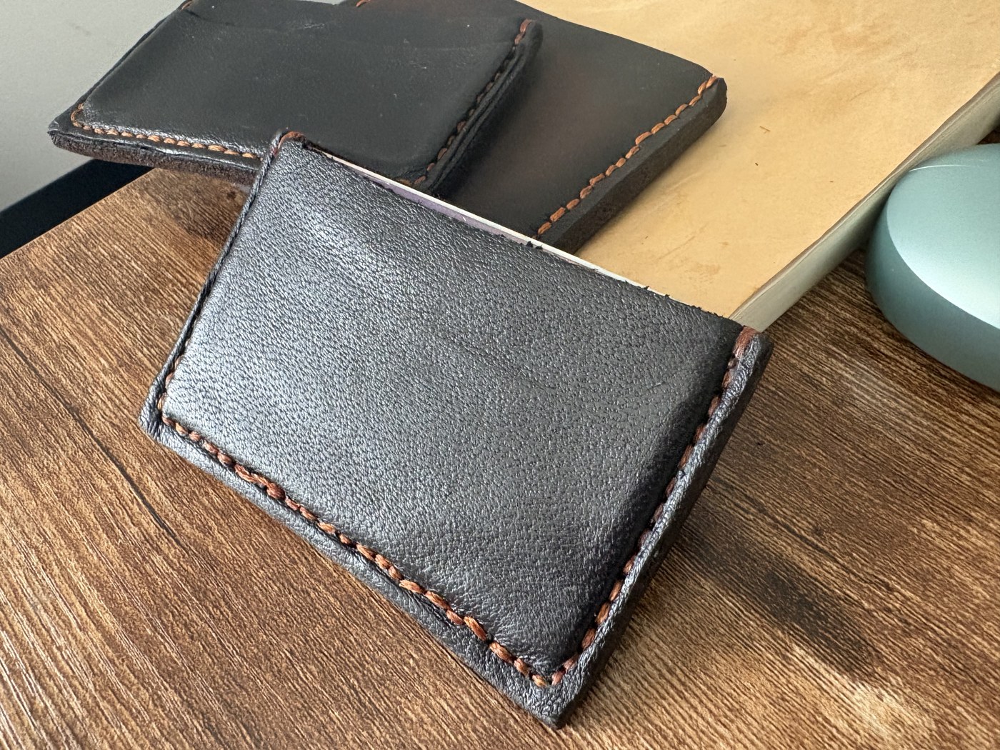 Rectangle 1 leather wallet, front
